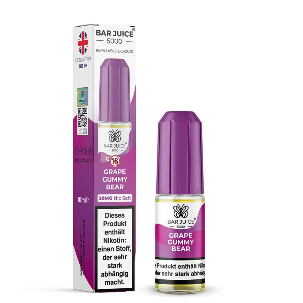 Bar Juice 5000 – Grape Gummy Bear – Nikotinsalz (Nikotinsalzliquid, 10 ml, 50% VG / 50% PG)