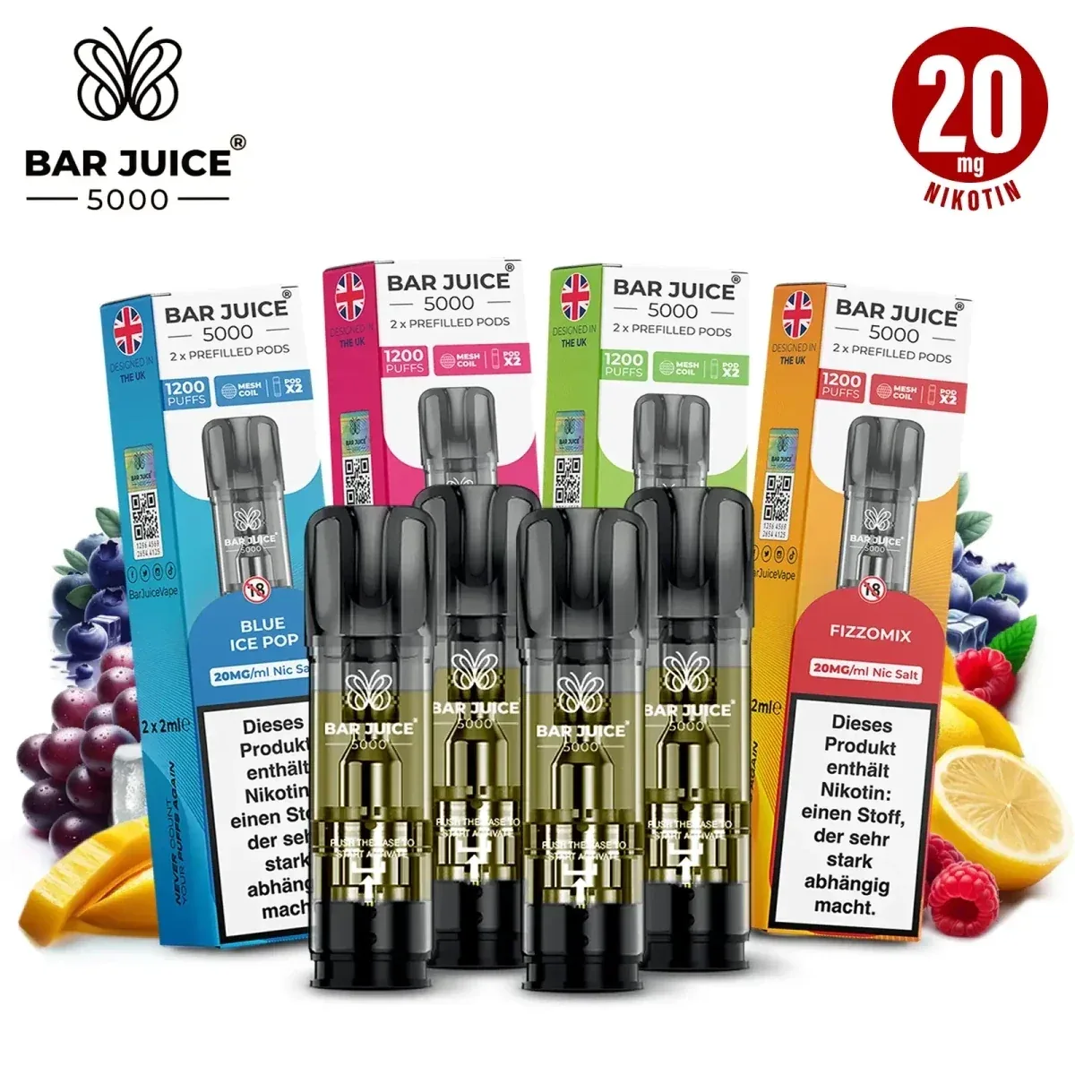 Bar Juice Pods 2er Pack 鈥?20mg Nikotinsalz