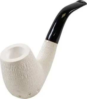 Block Meerschaum Pfeife „Large“ rustik Bent
