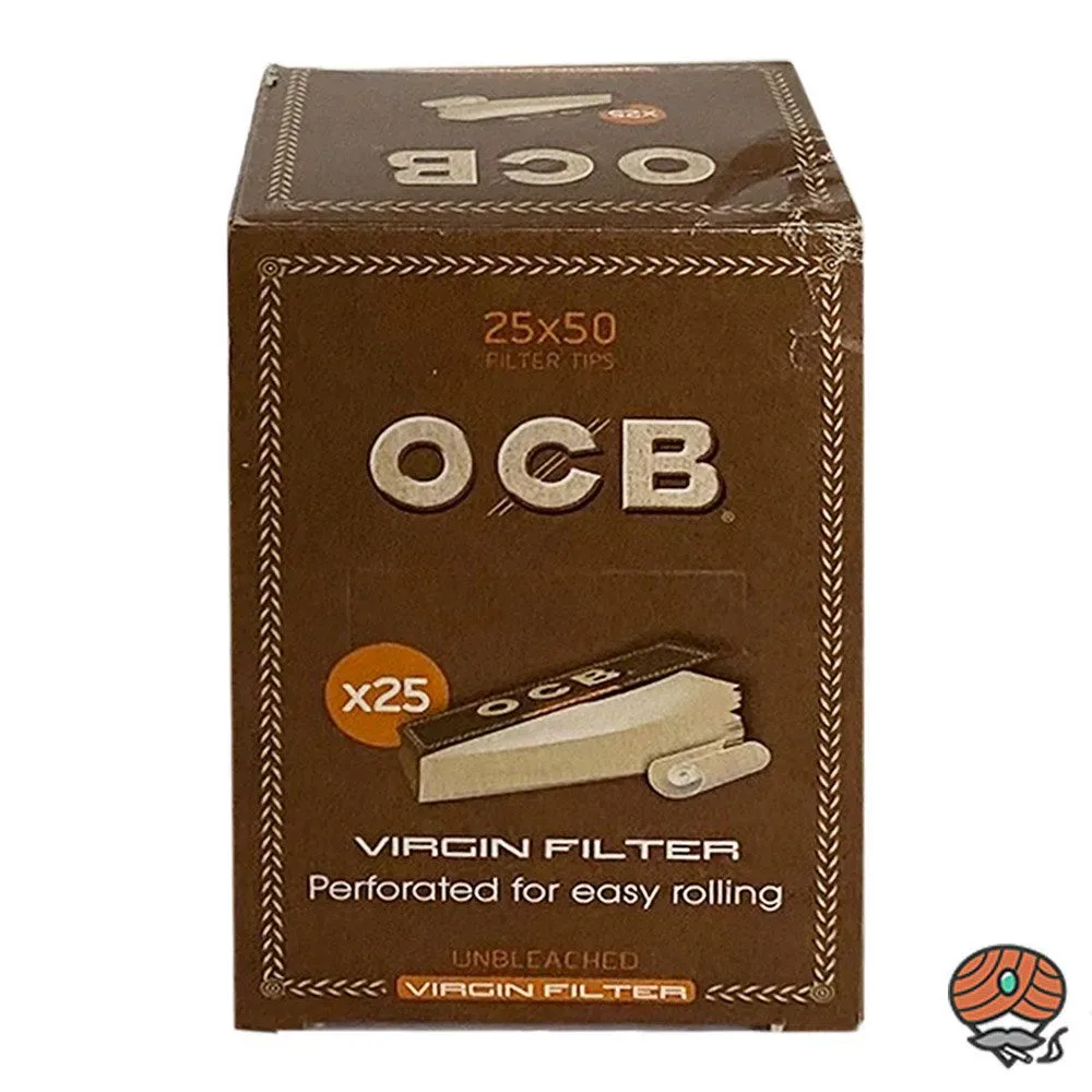 Box OCB Unbleached Virgin Filter Tips 25 Hefte à 50 Filter Tips