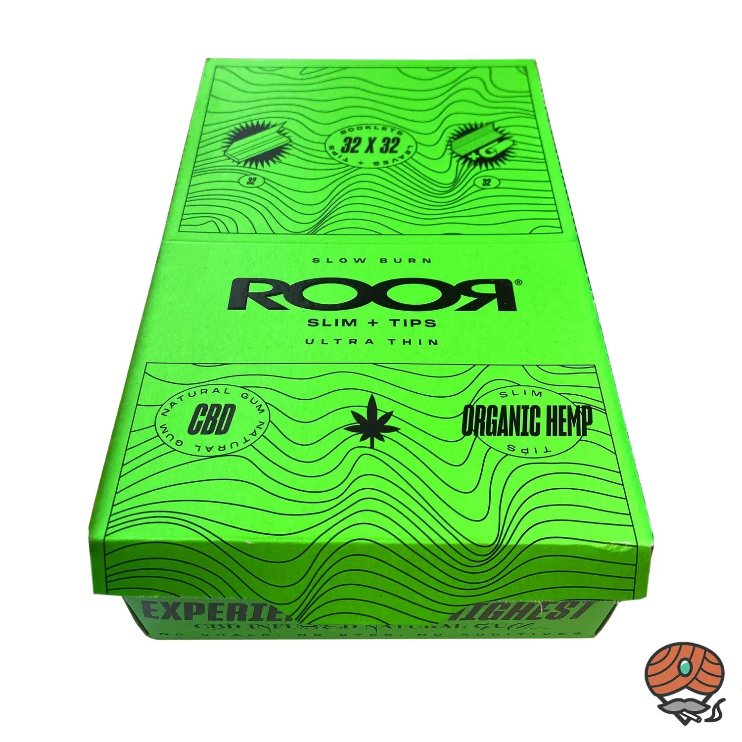 Box ROOR Organic Hemp Slim Tips + Long Papers / Drehpapier, 32 x 32 Blatt