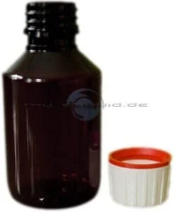 Braunflasche PET 100ml mit Originalitätsverschluss und Kindersicherung