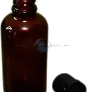 Braunglasflasche 50ml mit Giesring und Verschluss