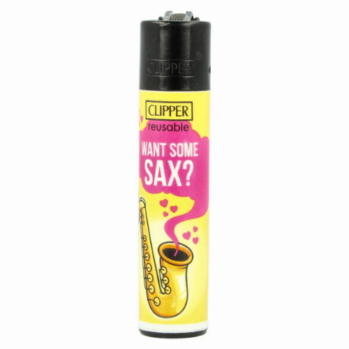 Clipper Feuerzeug PORN SLOGAN 5 1v4 WANT SOME SAX?