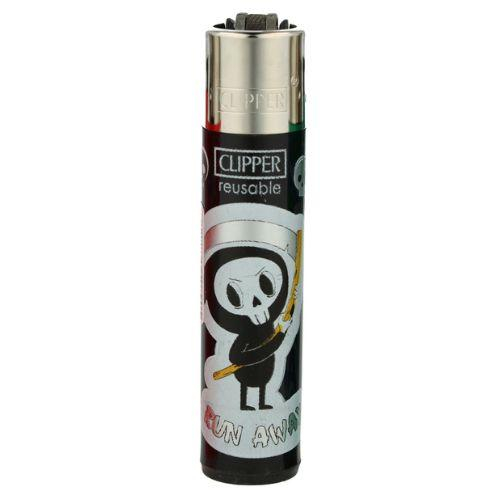 Clipper Feuerzeug Stiker Skulls 3v4