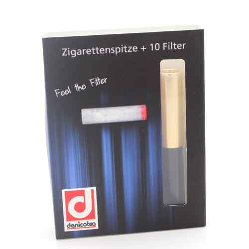 Denicotea Zigarettenspitze 20251 schwarz/gold kurz