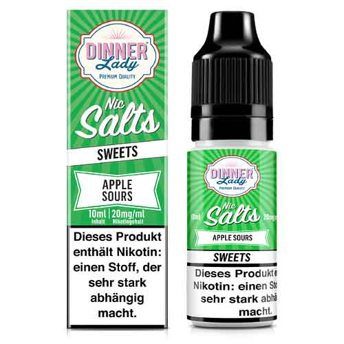 Dinner Lady Liquid Sweets Apple Sours Nic Salts 10ml 20mg