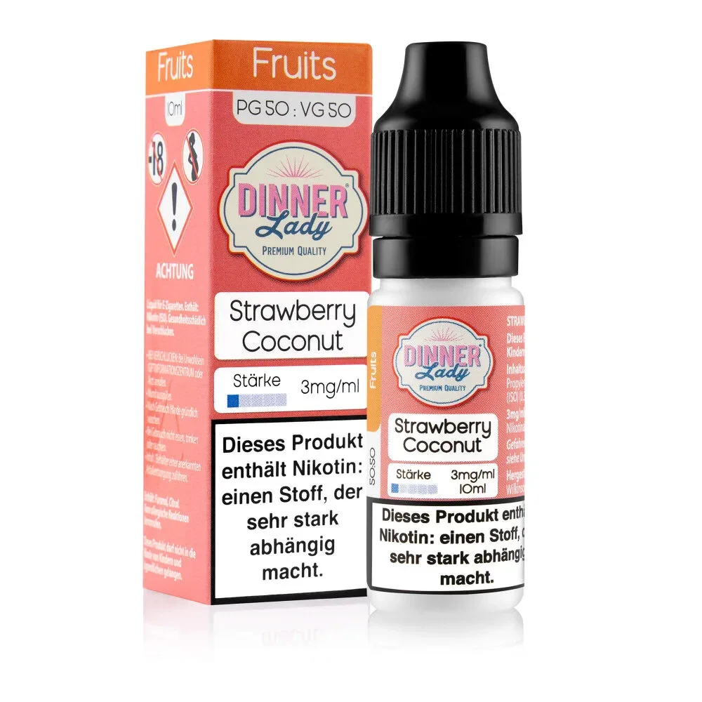 Dinner Lady – Strawberry Coconut 50:50, 10 ml, 50% VG / 50% PG