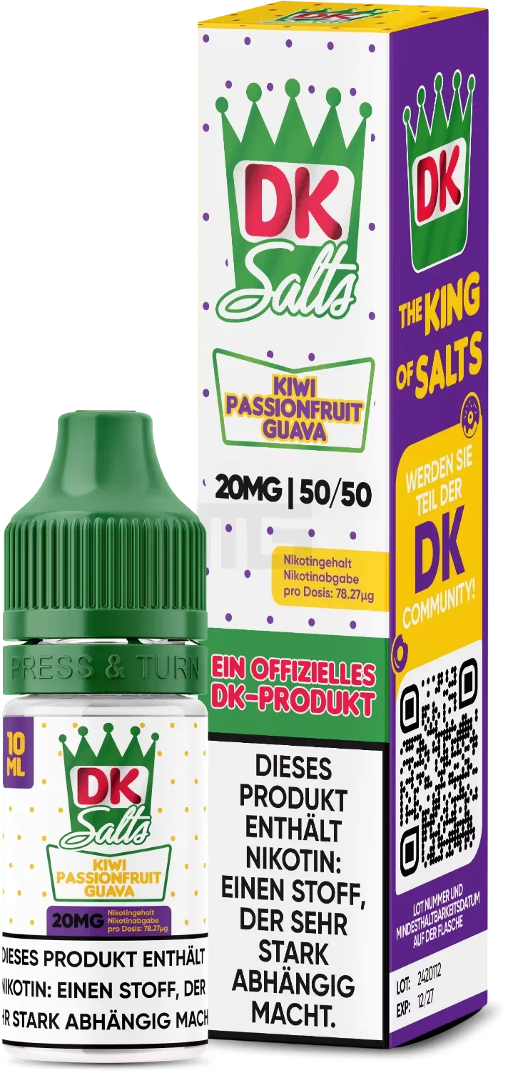 DK Salts – Nikotinsalz-Liquid – 10ml – Kiwi Passion Fruit Guava – 20mg