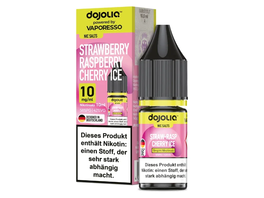 Dojoliq – Nikotinsalz Liquid – Strawberry Raspberry Cherry Ice