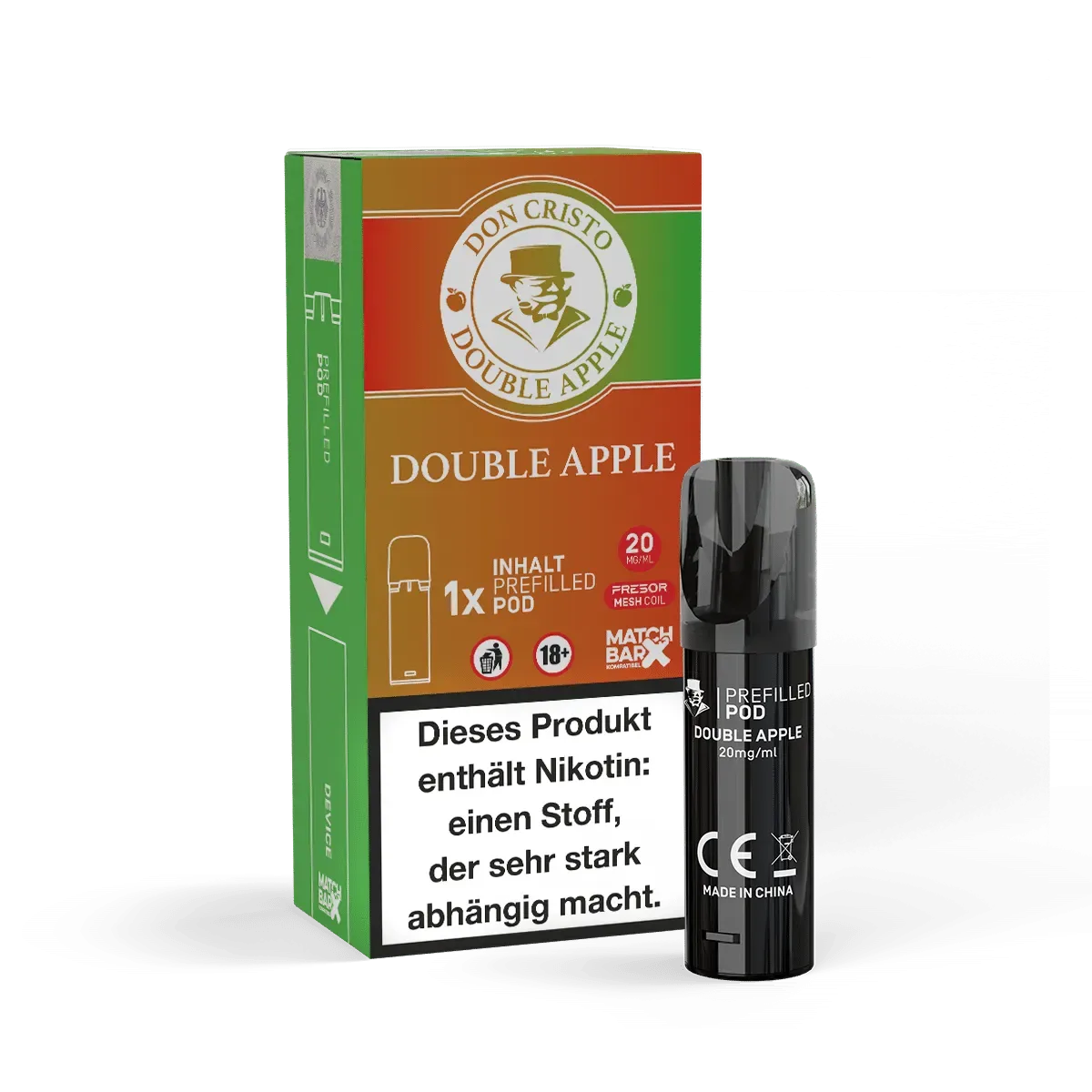 Don Cristo | Double Apple | Liquid Pod | 20mg | 1er Pack