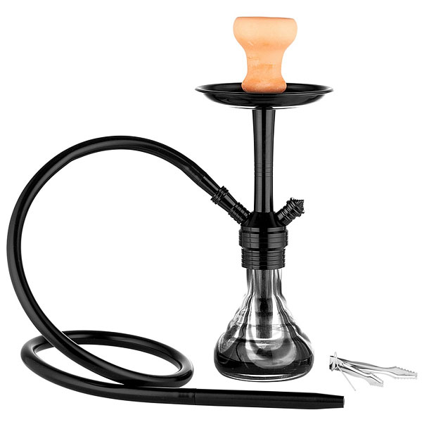 Dreamliner Shisha 1er, 42cm, schwarz-transparent, Silikonschlauch