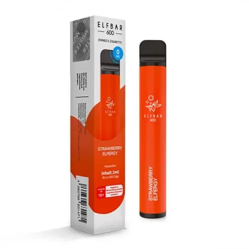 E-Zigarette: ElfBar 600 E-Zigarette 600 Züge 550mAh Strawberry Elfergy