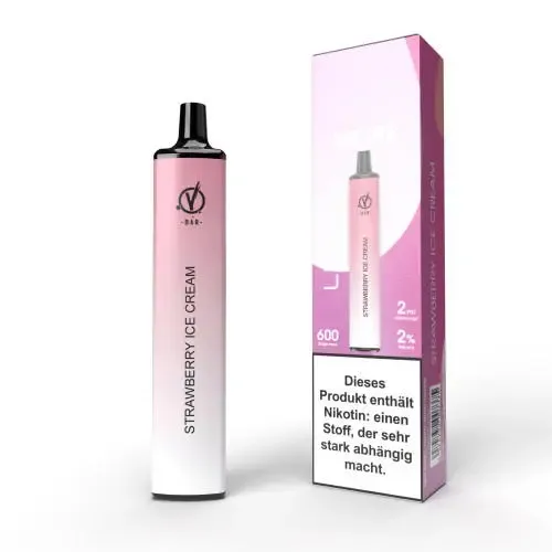 E-Zigarette: Linvo Bar Lite E-Zigarette 20mg 600 Züge 550mAh NicSalt Strawberry Ice Cream