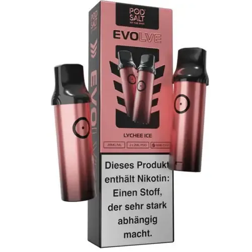 E-Zigarette: Pod Salt Evolve – Lychee Ice – Prefilled Pods 2er Pack – 2ml 20mg NicSalt
