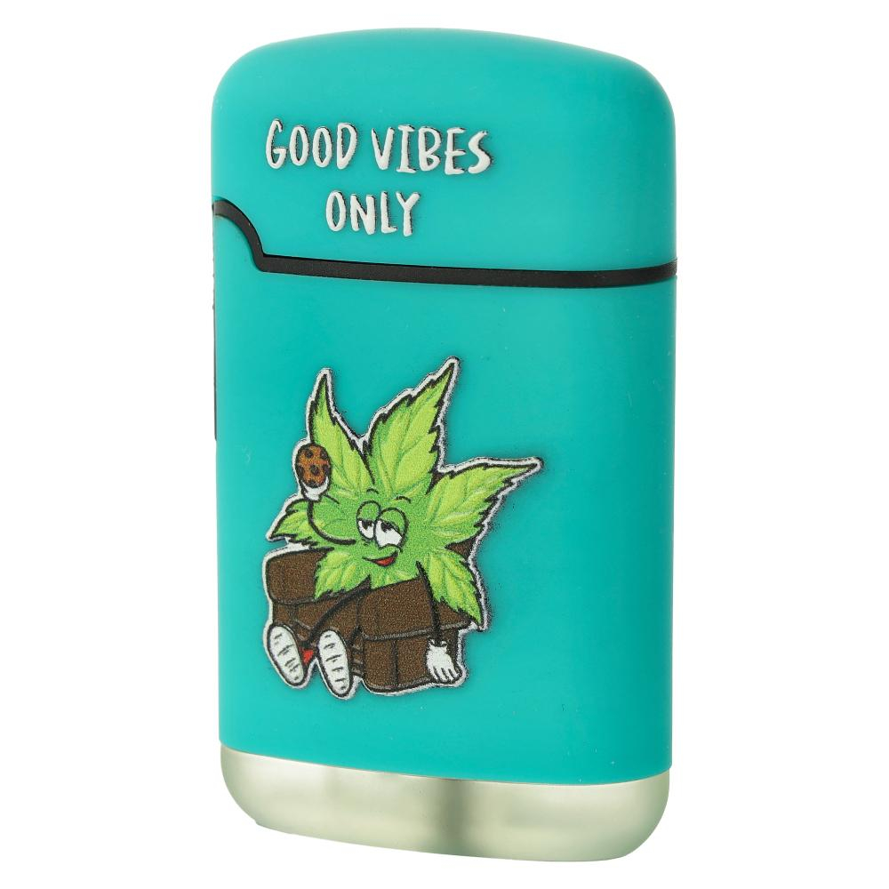 Easy Torch 8 Relief Feuerzeug Good Vibes Only Blau