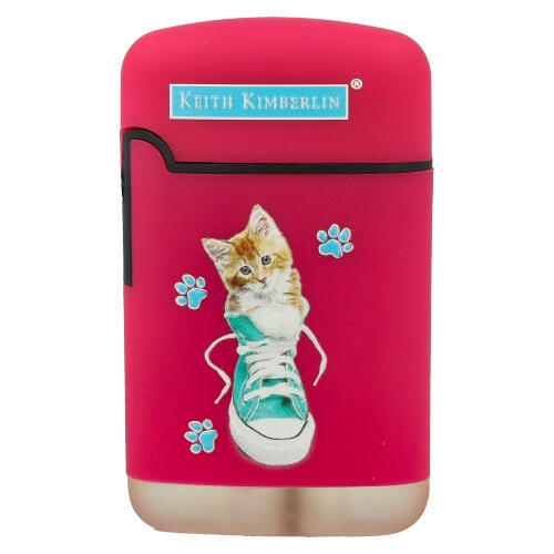 Easy Torch Feuerzeug Kimberlin Katzen im blauem Schuh pink