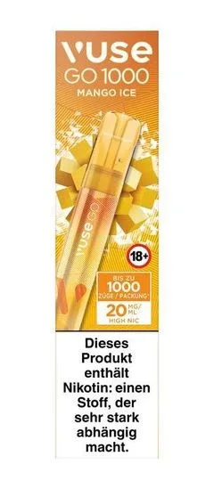 Einweg eZigarette Vuse GO Mango ICE 20mg bis zu 1000 Puffs
