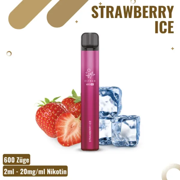 Elf Bar 600 V2 – Strawberry Ice – E-Zigarette – Mesh Coil