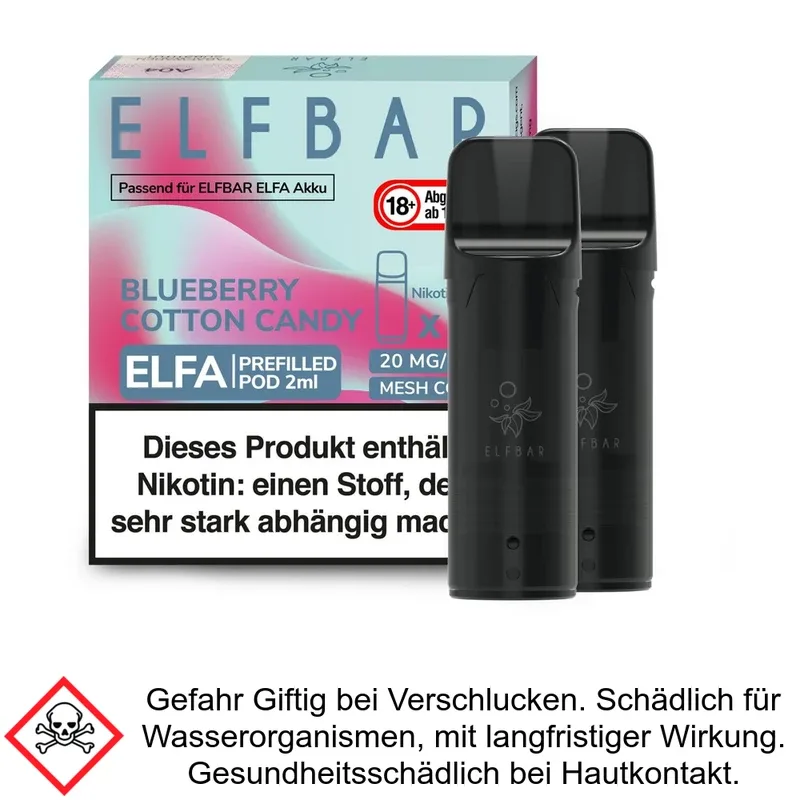 Elfa Liquid Pod Blueberry Cotton Candy 20 mg (2 Stück) – Elf Bar