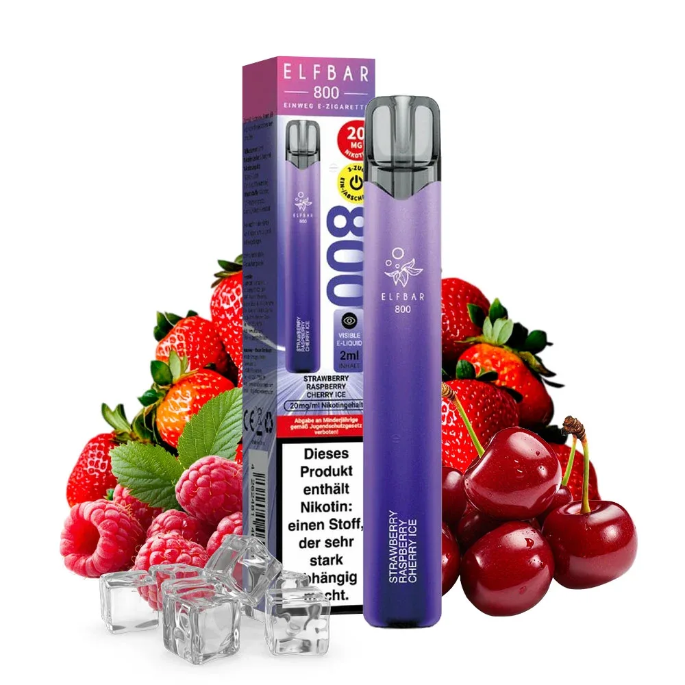 ELFBAR 800 – Strawberry Raspberry Cherry Ice