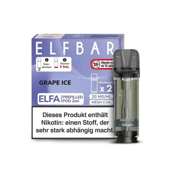 ELFBAR Elfa Grape Ice Pod 20 mg (2 Stück pro Packung)