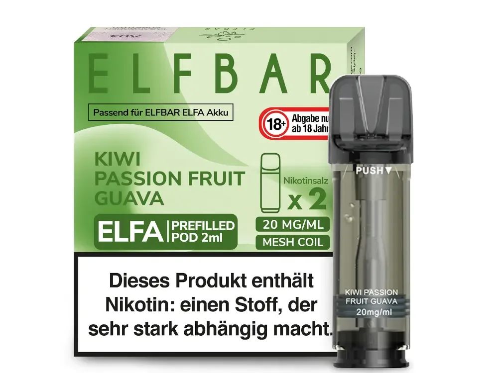 ELFBAR ELFA Kiwi Passion Fruit Guava 20mg Nikotin 2er Pack