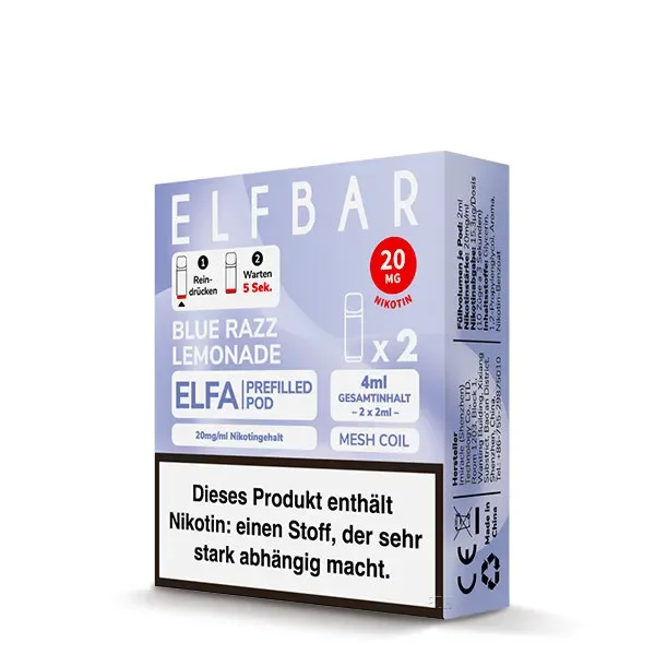 Elfbar – Elfa Pods – Blue Razz Lemonade – 2x 2ml – 20mg/ml