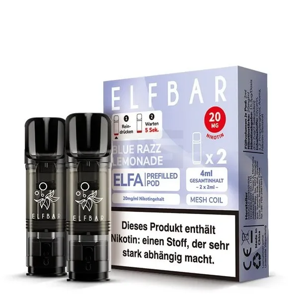 Elfbar – ELFA – Prefilled Pod – 2ml – 2er Pack – Blue Razz Lemonade