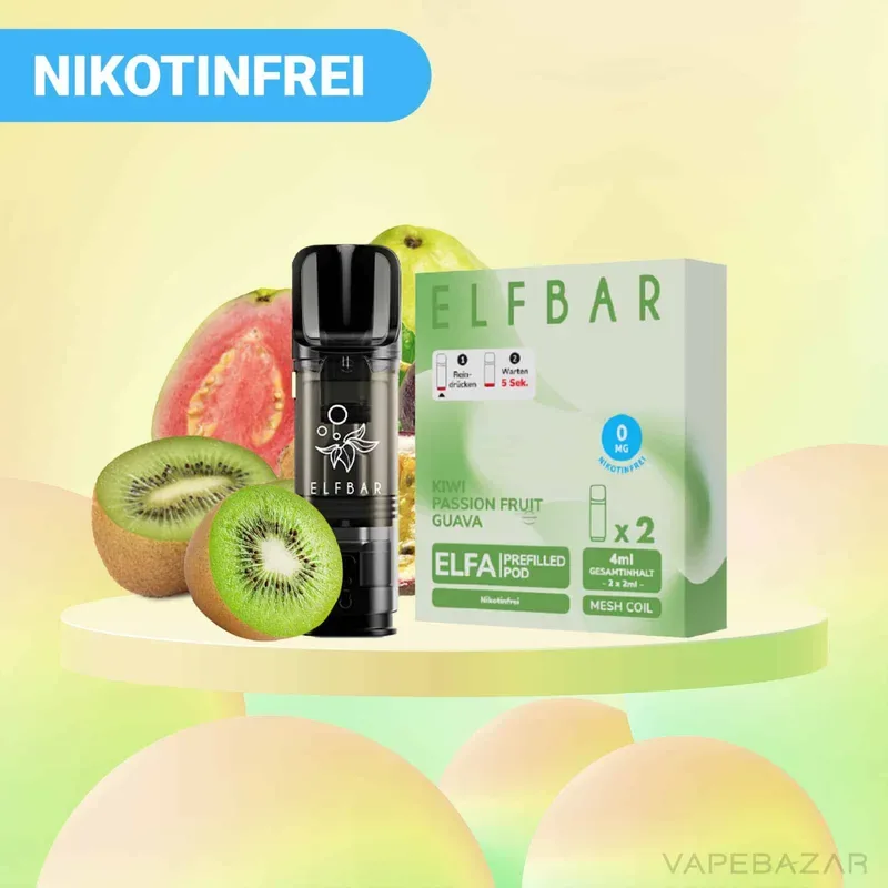 ELFBAR ELFA Prefilled Pods – Kiwi Passion Fruit Guava (2er Pack) – NIKOTINFREI
