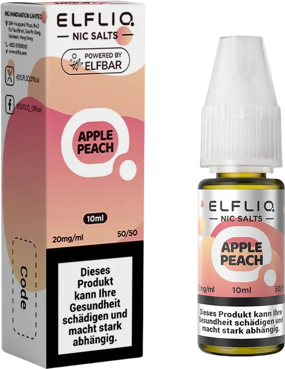 Elfbar Elfliq Apple Peach 20mg 10ml - Image 2