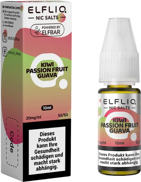 Elfbar Elfliq Kiwi Passion Fruit Guava 20mg 10ml - Image 2
