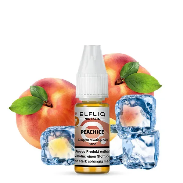 Elfbar – Elfliq – Peach Ice – Nikotinsalz Liquid – 10ml – 10mg/ml