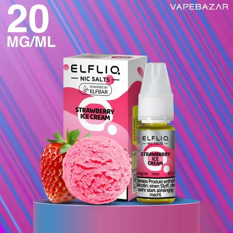 Elfliq Nikotinsalz Liquid 10ml – Strawberry Ice cream 20mg/ml Nikotin