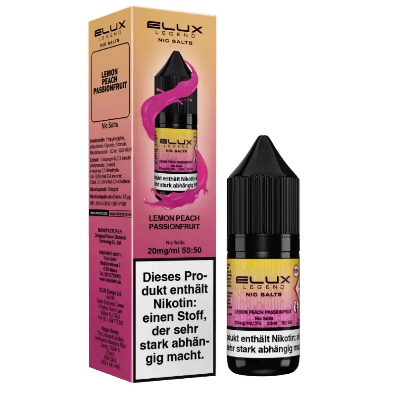 ELUX – Lemon Peach Passion – Nikotinsalz (Nikotinsalzliquid, 10 ml, 50% VG / 50% PG)