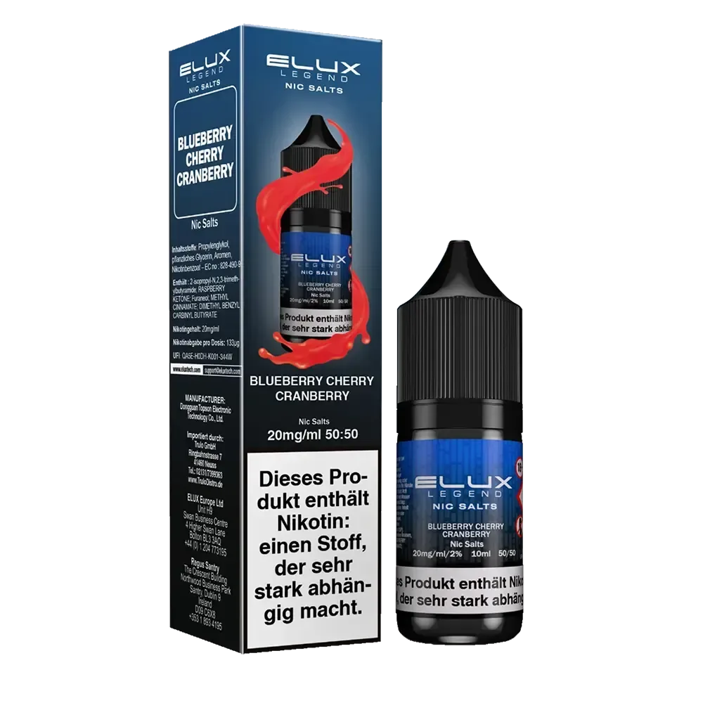 Elux Nikotinsalz – Blueberry Cherry Cranberry – Liquid 10mg 10ml