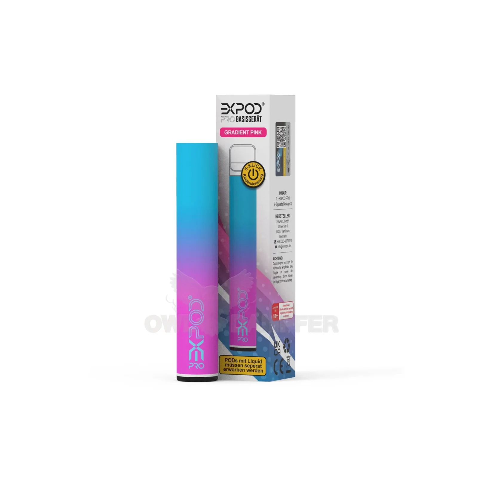 EXPOD Pro Podsystem Blau-Pink 400 mAh (ELFA & Co. kompatibel)