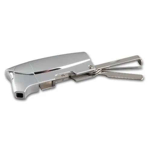 Feuerzeug für Pfeifen Cozy mit Besteck aus Chrom satiniert in silber matt