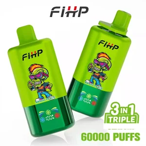 FIHP 3in1 60K Züge Einweg E Zigarette Digital Display Wiederaufladbar
