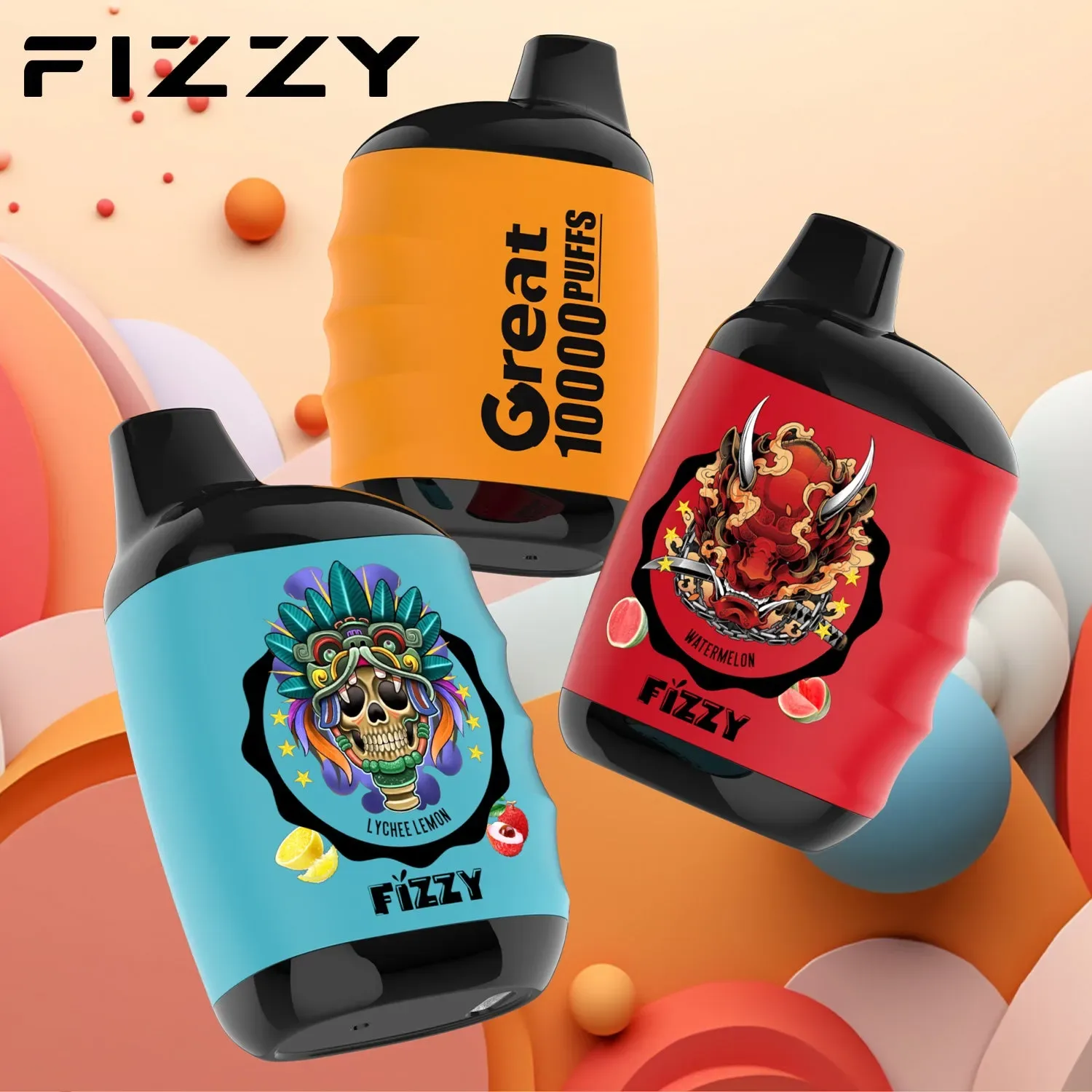 Fizzy GREAT 10000 Puffs Wiederaufladbares Einweg Disposable Kit – ?EXKLUSIVES ANGEBOT – Nehme 4 Zahle NUR 3 an der Kasse + AB einem Einkauf von 100€ 1 Mystery Vapes Gratis!?