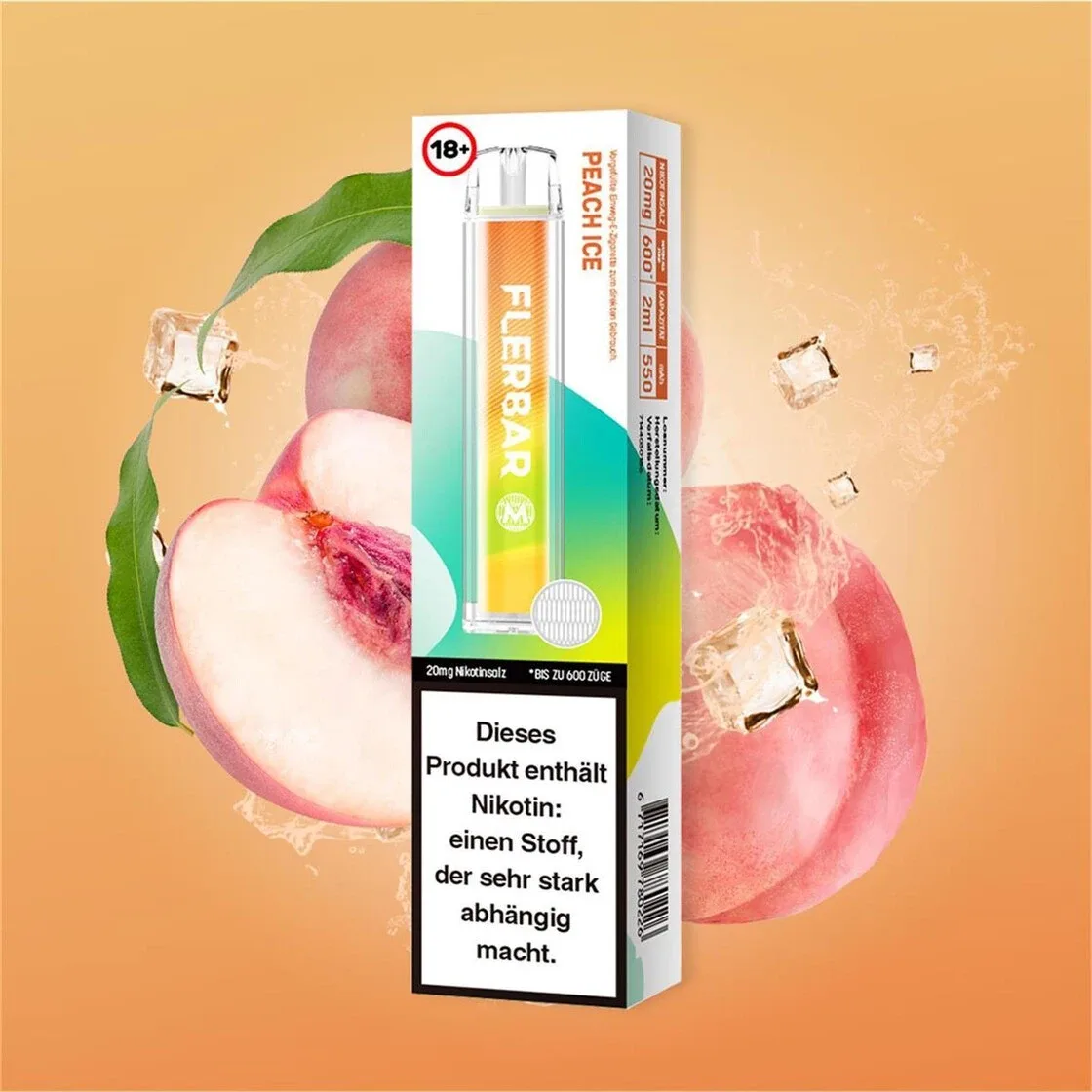 Flerbar M E-Shisha 600 – 20mg/ml – Peach Ice