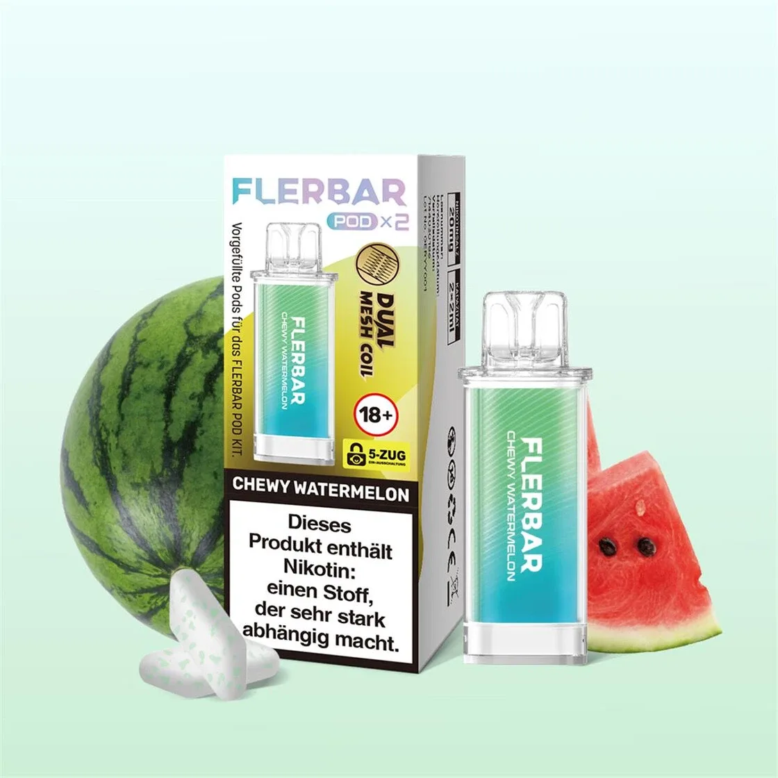 Flerbar Pod – Chewy Watermelon 20mg (2x pro Packung)