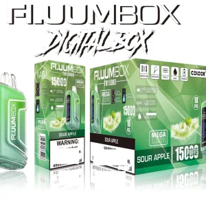 FLUUM Digital Box TN 15K Züge Einweg E Zigarette Digital Display Wiederaufladbar