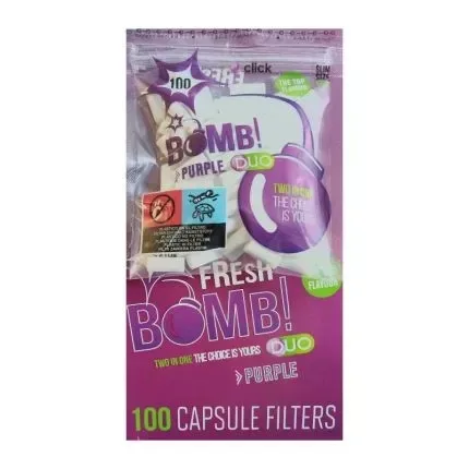 Fresh Bomb Zigarettenfilter Duo Slim Purple 6mm Beutel (100 Stück)