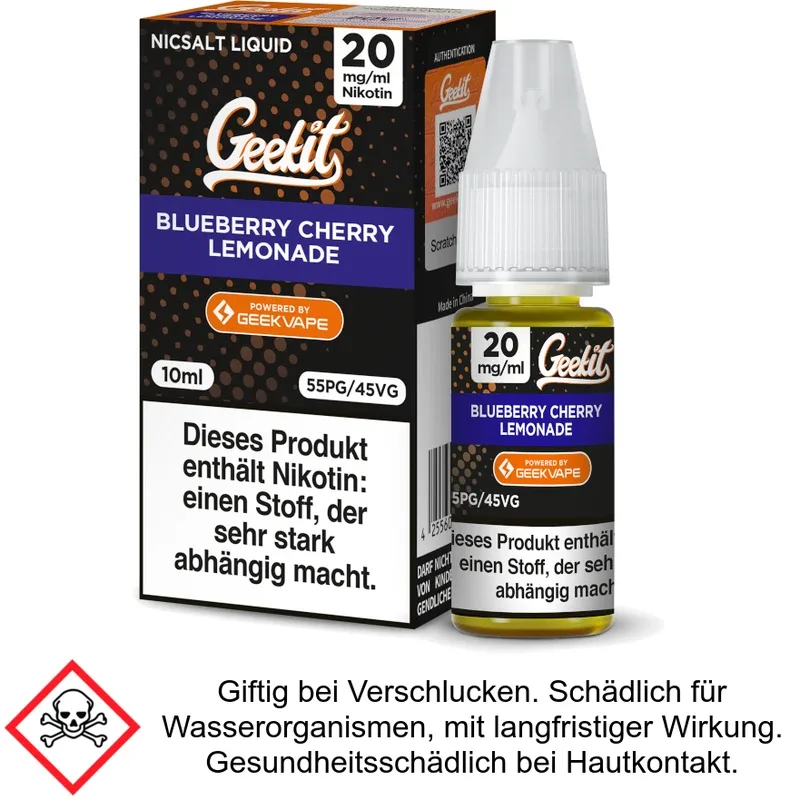 GeekVape – Geekit – Blueberry Cherry Lemonade – Nikotinsalz Liquid 20 mg/ml