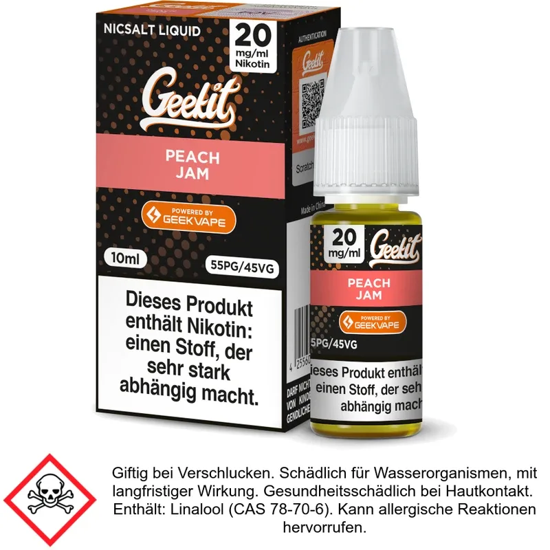 GeekVape – Geekit – Peach Jam – Nikotinsalz Liquid 20 mg/ml