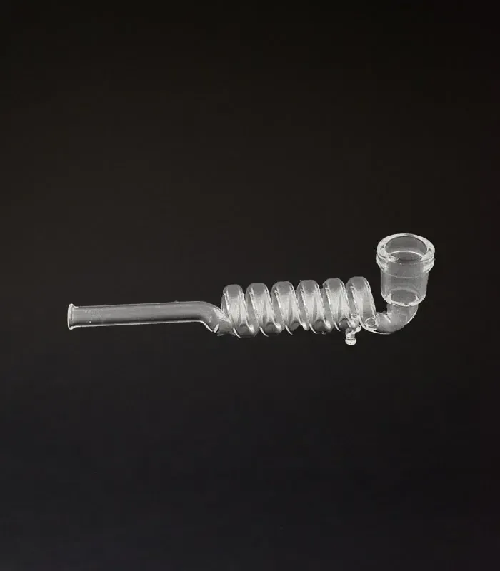 Glaspfeife Spirale | transparent | 14 cm lang
