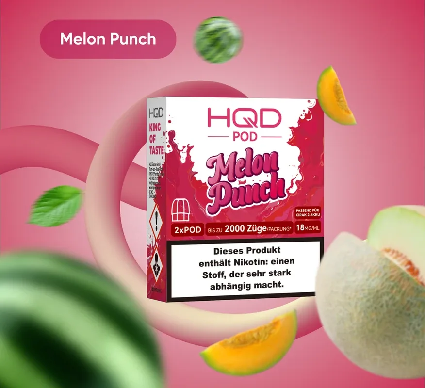 HQD Cirak 2 – Melon Punch – 2 x 2 ml Prefilled Pods (18 mg/ml Nikotingehalt)