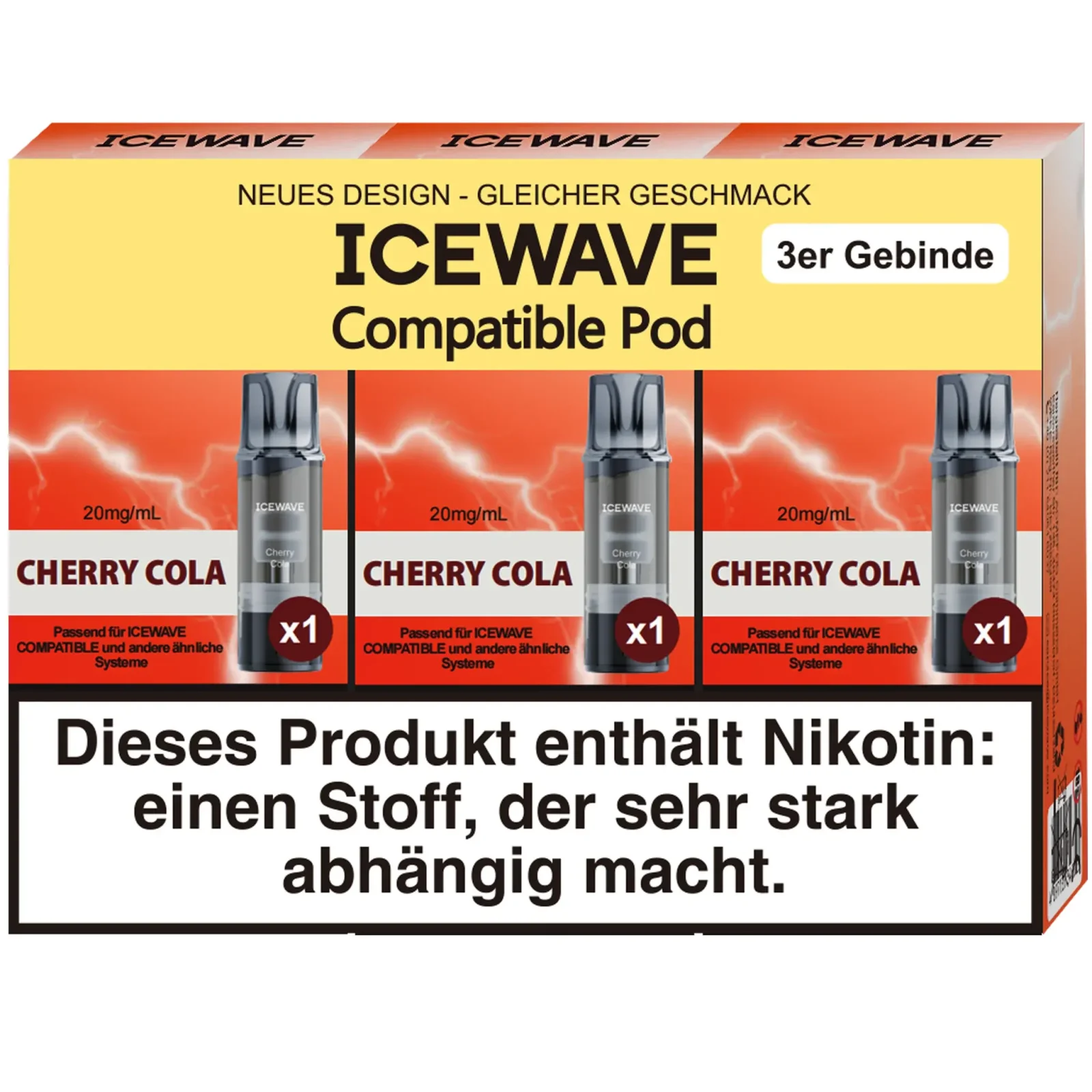 ICEWAVE Pod Cherry Cola 20mg/ml (3er Pack)
