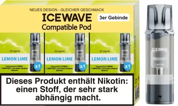 Icewave – Prefilled Pod 2ml 20mg/ml (3 Stück) Lemon Lime